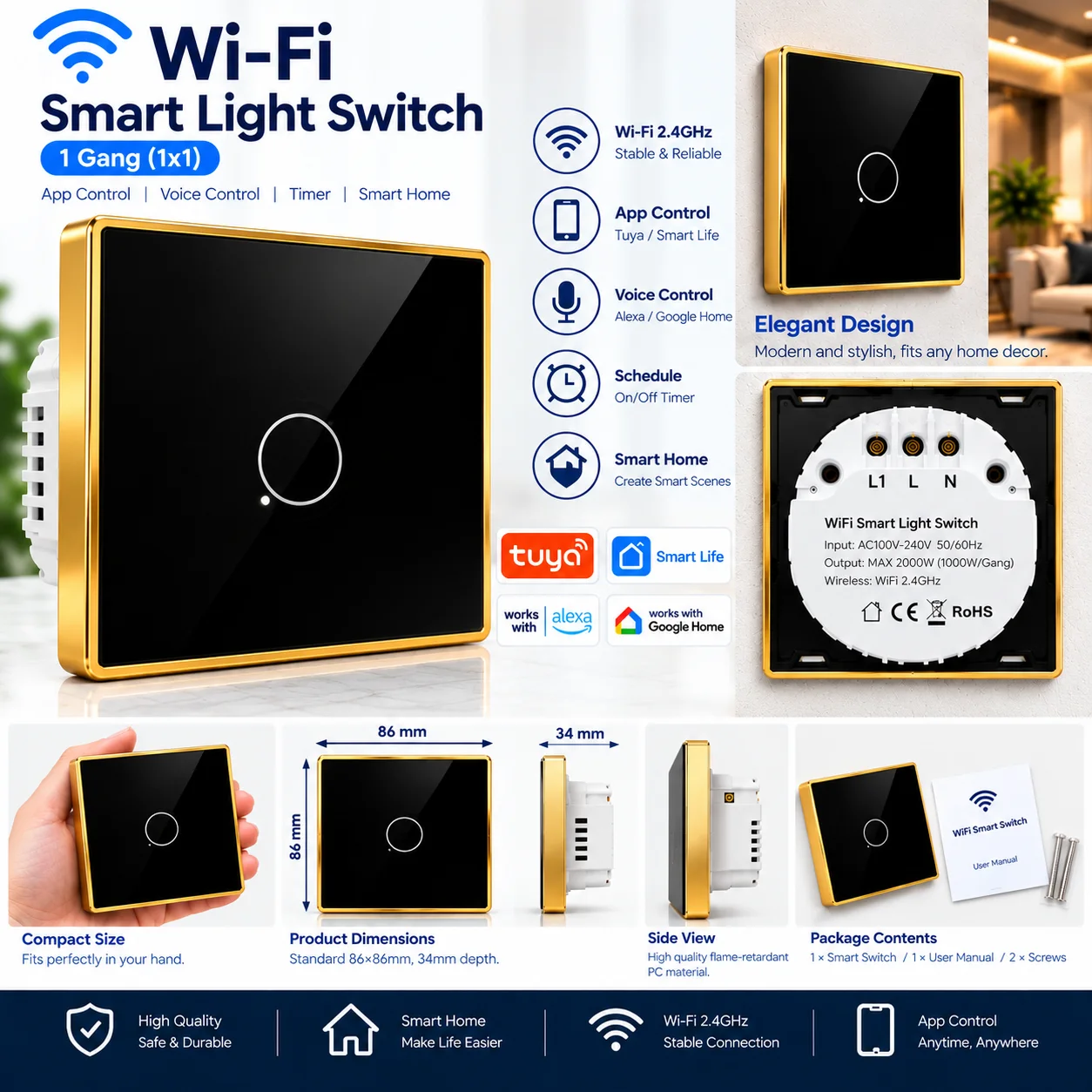 SMART SWITCH 1 GANG WIFI